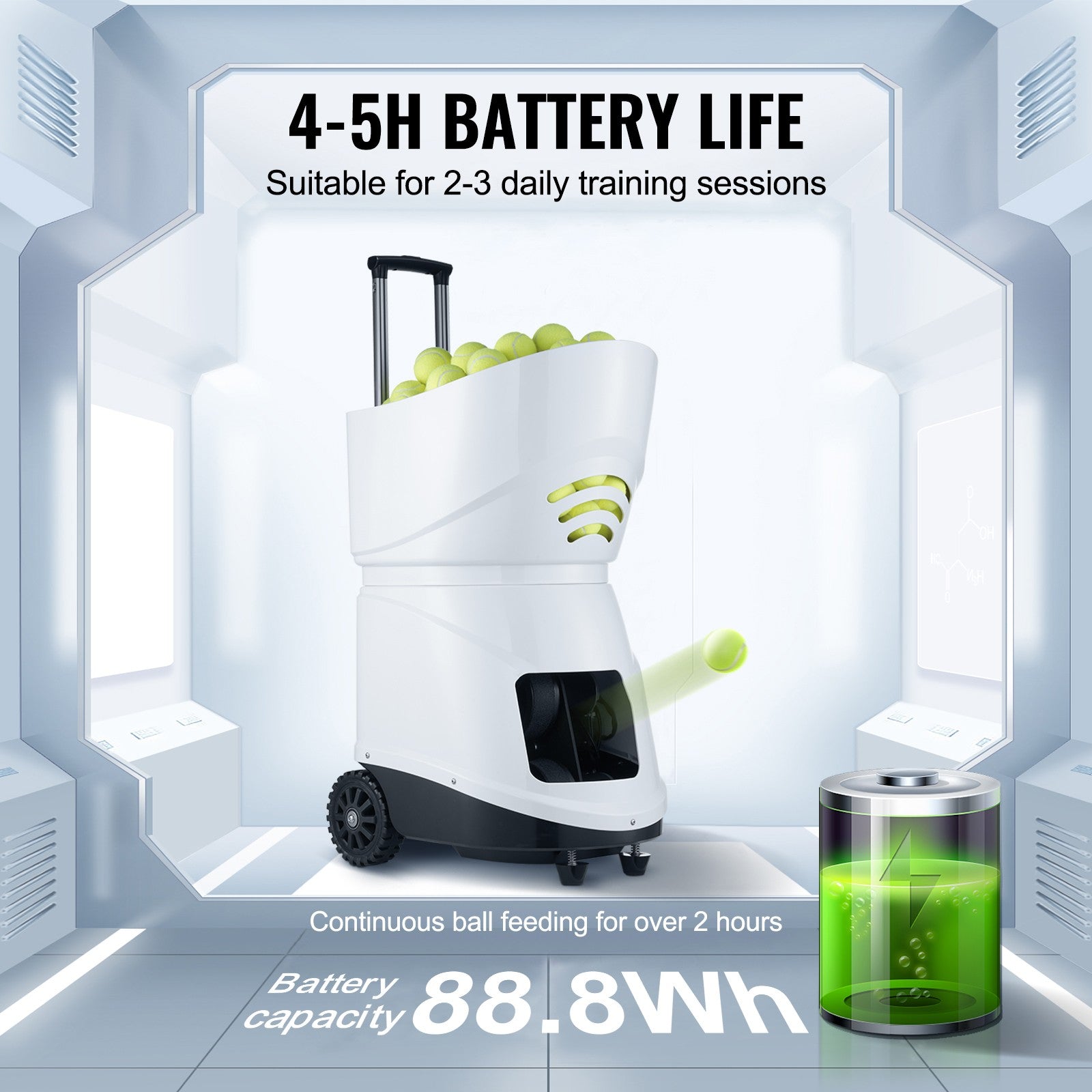 Máquina De Pelotas De Tenis Uimoso Lanzador De Pelotas Práctica De Entrenamiento 125 Km/H Automático