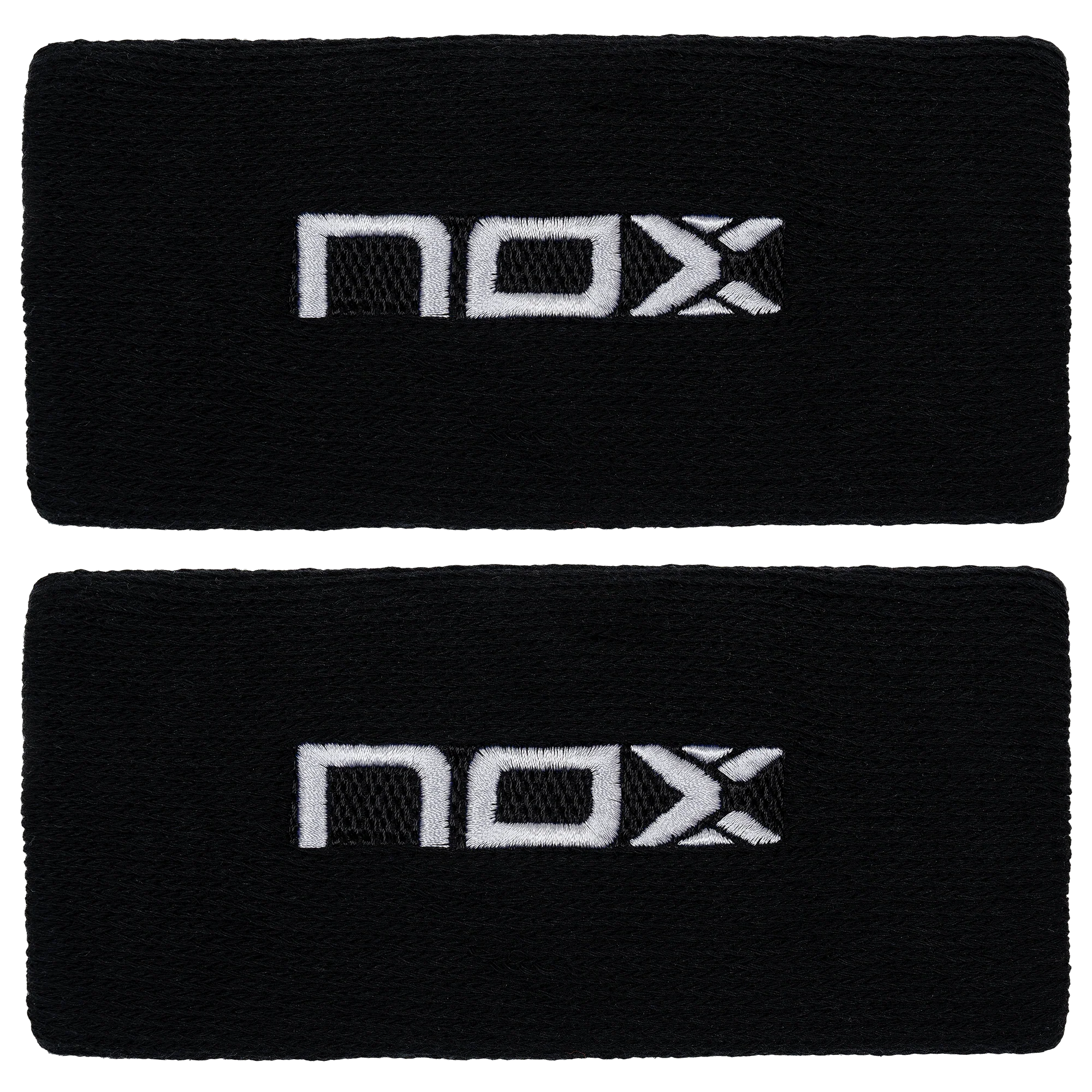 MUÑEQUERA NOX BLISTER (2 UDS) LARGA NEGRA LOGO BLANCO